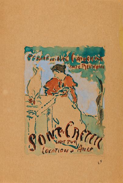 Pont de Créteil. Projet d'affiche, vers 1890-1891
