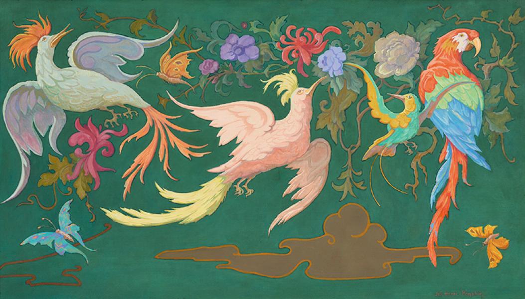 Projet décoratif, panneau aux oiseaux II