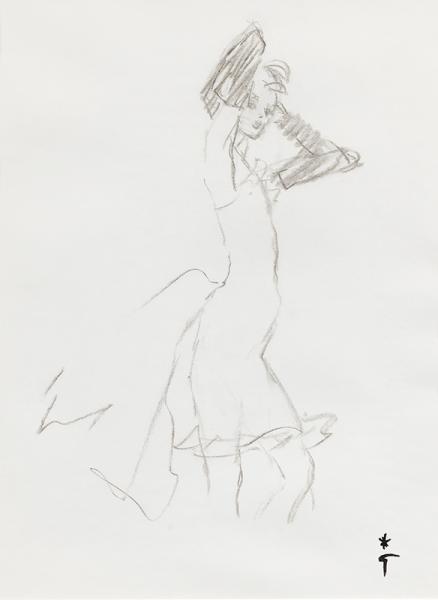 Cheveux courts et gants noirs, robe Yves Saint-Laurent Rive Gauche, c.1987 (3)