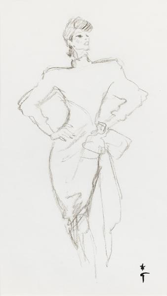 Robe portefeuille nouée, modèle de la maison Ungaro