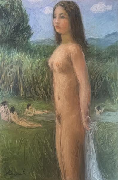 Nu debout à la serviette